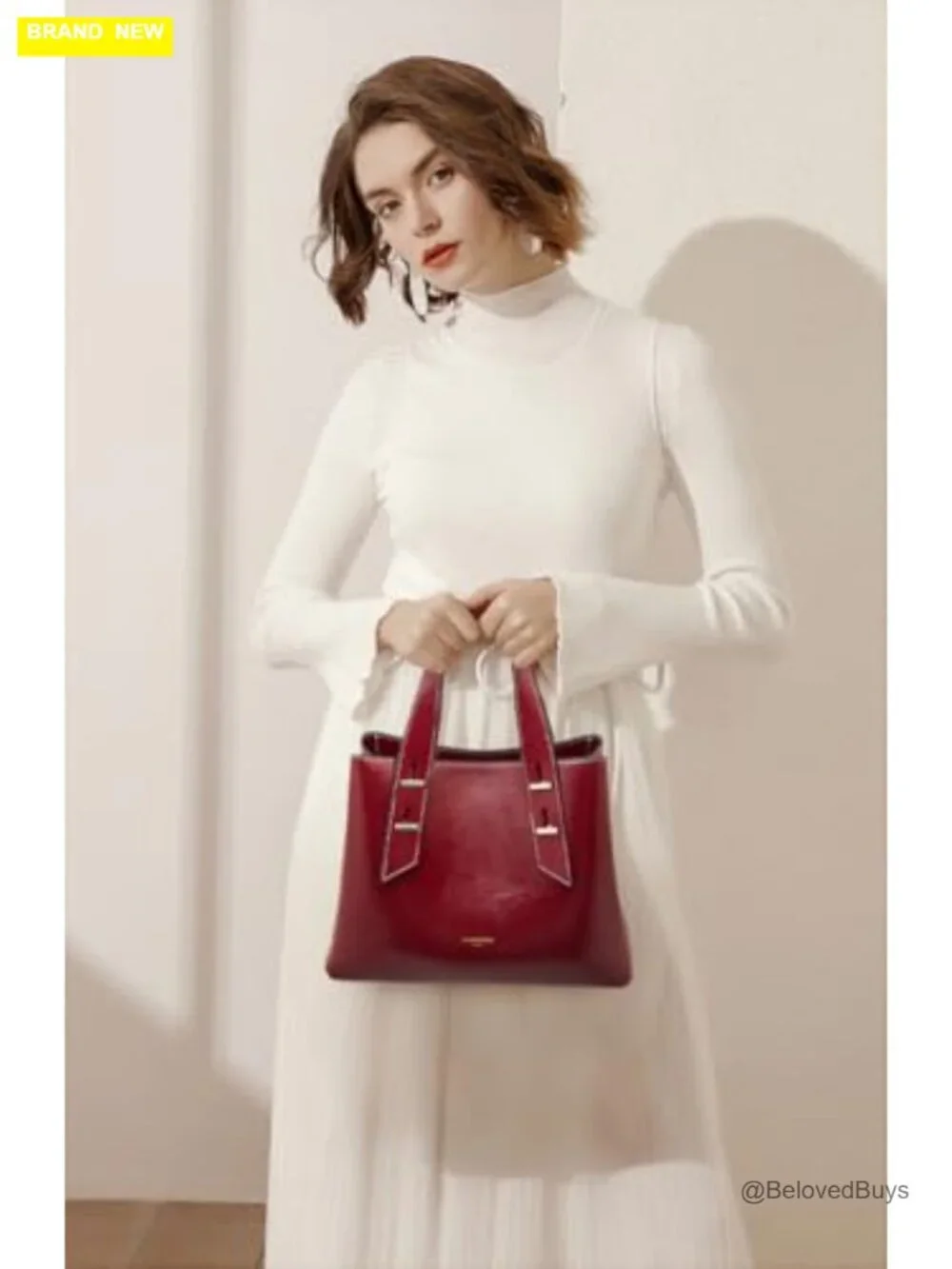 Genuine Leather Satchel Handbag Crossbody Tote Top Handle Shoulder Purse